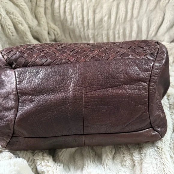 Liebeskind Berlin Brown Leather Satchel Bag Braided Straps - Picture 6 of 12